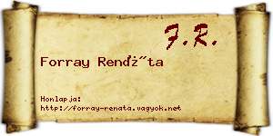 Forray Renáta névjegykártya